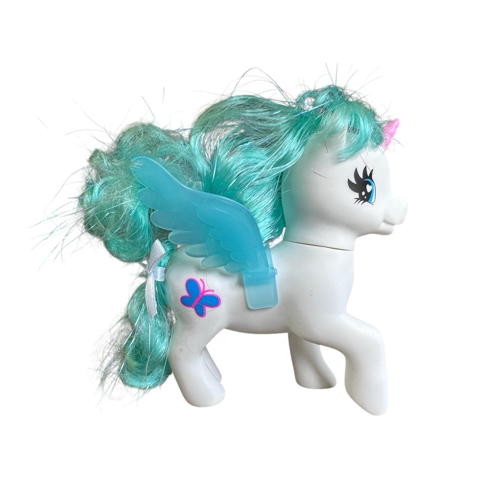 My Little Pony L-16-81 Alicorn Butterfly Cutie Mark Blue Wings White/Teal 5.5"